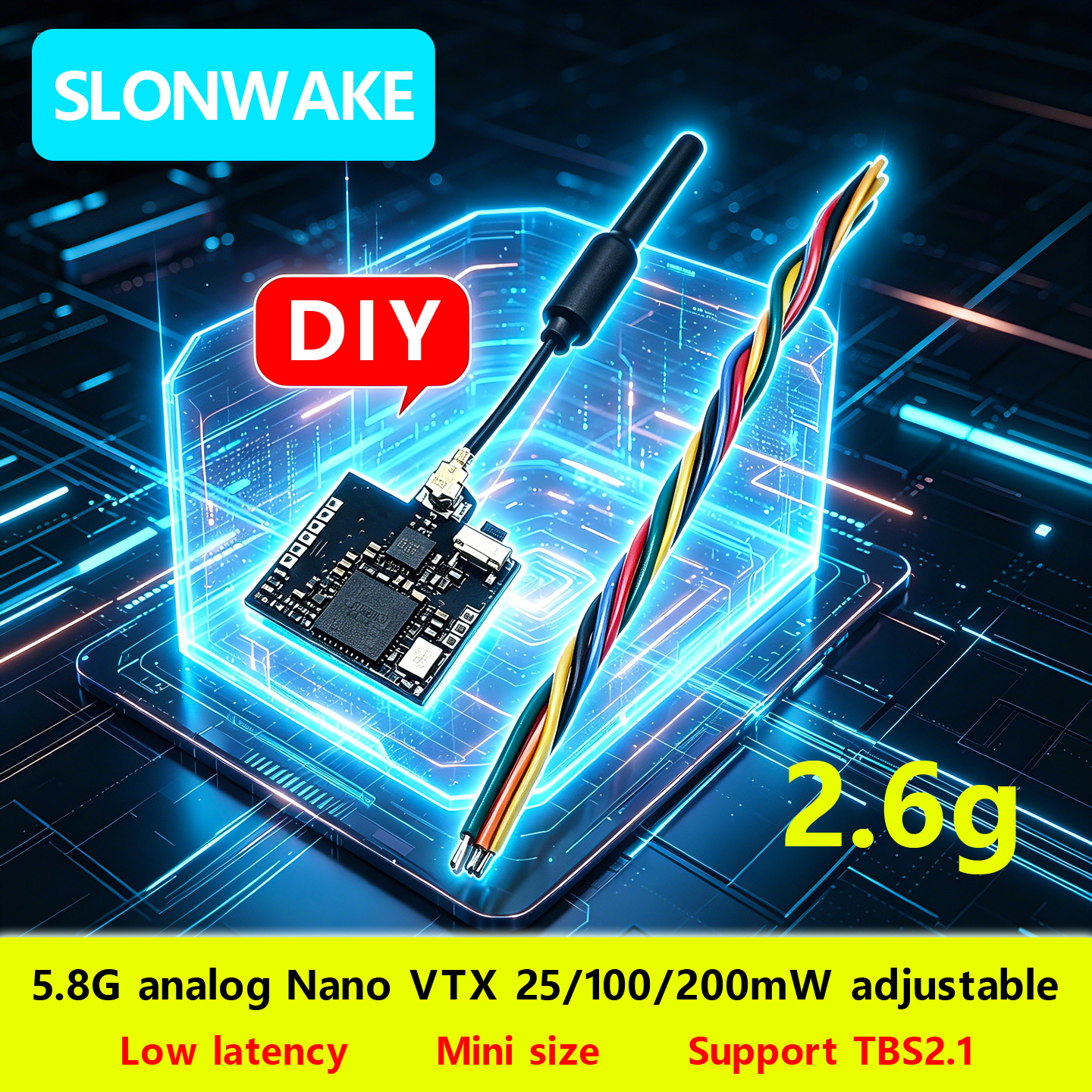 SLONWAKE Nano 5.8G 48CH 200mW  - Fpv Drone Transmitter 리뷰 및 가격